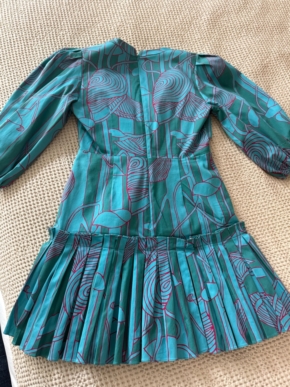 Alexis Sakura Teal Printed Mini Dress - Picture 7 of 8